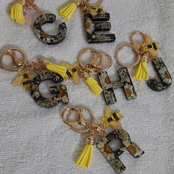 NWT - Choose Your Sunflower/Glitter Alphabet Keychain Charm - Picture 4 of 4